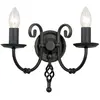 Image de Applique murale d'intérieur à 2 ampoules, noir, E14
