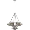 Image de Lustre Harper 7 globes verre fumé nickel poli E14