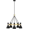 Image de Lustre noir laiton oxydé Joan élégant 5xE27 60W Feiss