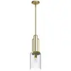 Image de Elstead lighting Suspension verre cannelé - Laiton