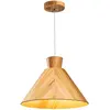 Image de Suspension scandinave bois teck Conical Quintiesse Ø40