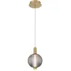 Image de Suspension Palmas Quintiesse verre fumé laiton LED 12W