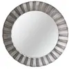 Image de Miroir rond en métal design Flora - Diam. 80 cm - Gris/Taupe