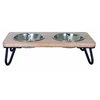 Image de Gamelle double pour chien Difac Wooden Marron 2x700 ml 250081