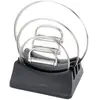 Image de Support 3 couvercles Space Joseph Joseph rangement antiderapant bleu