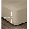 Image de LOVELY HOME Drap Housse 100% Coton 140x190cm - Bonnet 35cm - Beige