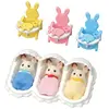 Image de Sylvanian families set figurines triplés lapin chocolat