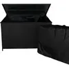 Image de Coffre de Rangement 582 L Rotin Noir Doublure Imperméable Extérieure Jardin