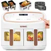 Image de AF34 WE Set Friteuse à Air avec 1 grand tiroir de 10L et 2 petits tiroirs de 5L inclus 10 Programmes de Cuisson Préréglés Sans huile Fonctions Sync Cook Sync Finish