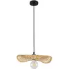 Image de Lustre de plafond en bambou - Suspension de style Boho Bali - Noila Bois naturel