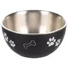 Image de Gamelle pour la nourriture et d'eau pour chien rond Flamingo Kena Noir 17,2x9x10 cm 520530