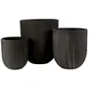 Image de Lot de 3 Vases Ronds Design Zera 61cm Noir