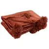 Image de Plaid Déco à Pompons Polyes 130x170cm Marsala