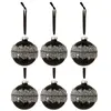 Image de Boules de Noël Glace 8cm - Noir & Argent