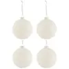 Image de Lot de 4 Boules de Noël Enneigée 12cm Blanc
