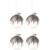 Image de Lot de 4 Boules de Noël Paillettes 12cm Gris