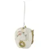 Image de Boule de Noël Téléphérique 20cm Blanc & Or