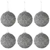 Image de Lot de 6 Boules de Noël Paillettes 8cm Gris Fumé