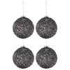 Image de Lot de 4 Boules de Noël Paillettes 10cm Anthracite