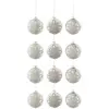 Image de Lot de 12 Boules de Noël Ornement 8cm Argent