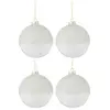 Image de Lot de 4 Boules de Noël Givre 10cm Blanc