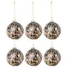 Image de Lot de 6 Boules de Noël Cordes 8cm Bronze & Gris