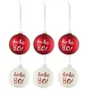 Image de Lot de 6 Boules de Noël Ho Ho Ho 8cm Rouge & Blanc