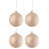 Image de Lot de 4 Boules de Noël Verre Mat 12cm Rose Clair