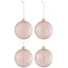 Image de Lot de 4 Boules de Noël Verre Épais 10cm Transparent & Rose