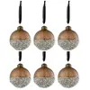 Image de Lot de 6 Boules de Noël Perles 8cm Marron