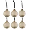 Image de Lot de 6 Boules de Noël Intérieur Paillettes 8cm Marron