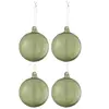 Image de Lot de 4 Boules de Noël Verre Épais 10cm Transparent & Vert