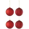 Image de Lot de 4 Boules de Noël Elva 10cm Rouge