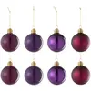 Image de Lot de 8 Boules de Noël Cornelia 8cm Mauve
