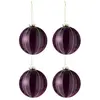 Image de Lot de 4 Boules de Noël Velours Eva 10cm Mauve