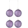 Image de Lot de 4 Boules de Noël Perla 10cm Mauve