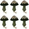 Image de Lot de 6 Sujets de Noël Champignon 10cm Vert