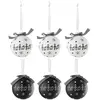 Image de Lot de 6 Boules de Noël Hohoho 8cm Noir & Blanc
