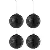 Image de Lot de 4 Boules de Noël Perles Zelma 10cm Noir