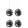 Image de Lot de 4 Boules de Noël Flocon 10cm Gris Foncé