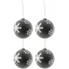 Image de Lot de 4 Boules de Noël Flocon 12cm Gris Foncé