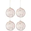 Image de Lot de 4 Boules de Noël Branches 12cm Rose