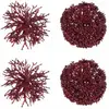 Image de Lot de 4 Boules de Noël Corail 10cm Rouge