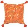 Image de Coussin Velours Design Fleurs Mexican 50x50cm Orange