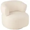Image de Petit fauteuil 77x83x73 cm en tissu effet laine blanche