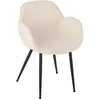 Image de Chaise repas 53x58x80,5 cm en tissu effet laine blanche