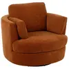 Image de Fauteuil pivotant rond 109x100x89 cm en tissu rouille