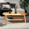 Image de Mes Table basse ovale 2 niveaux bambou - Naturel