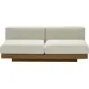 Image de Canapé deux places en bois cognac et coussins beiges 193 x 115 x 72 cm Rudolph - Serax