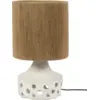 Image de Lampe à table en grès blanc et abat-jour marron Oya 02 - Serax